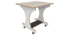 Hoogzit tafel L75 x B64 cm Wit Grey craft oak  Tangara Groothandel voor de Kinderopvang Kinderdagverblijfinrichting